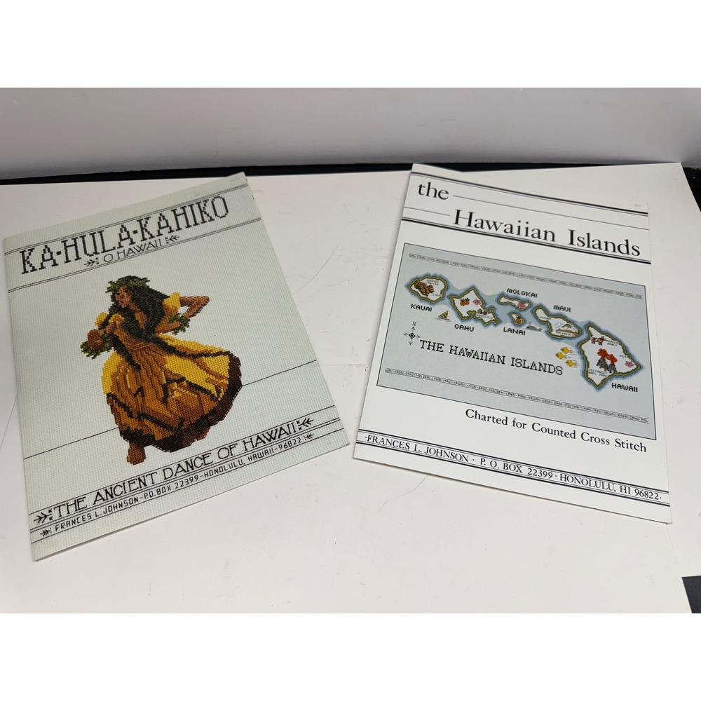 Frances L Johnson Hawaiian Islands & Ka-Hula-Kahiko Cross Stitch Patterns Set